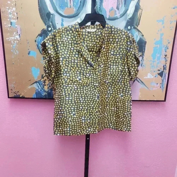 CAbi Style# 183 Clover Dots Silk Blouse - Picture 1 of 6